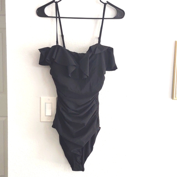 J. Crew Black Ruffle One-Piece Swimsuit - Picture 6 of 9